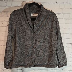 Vintage Action Wear leaf embroidered top size M